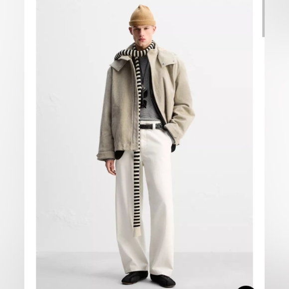 Zara Limited Edition Suede Leather Hooded Jacket - Picture 3 of 6